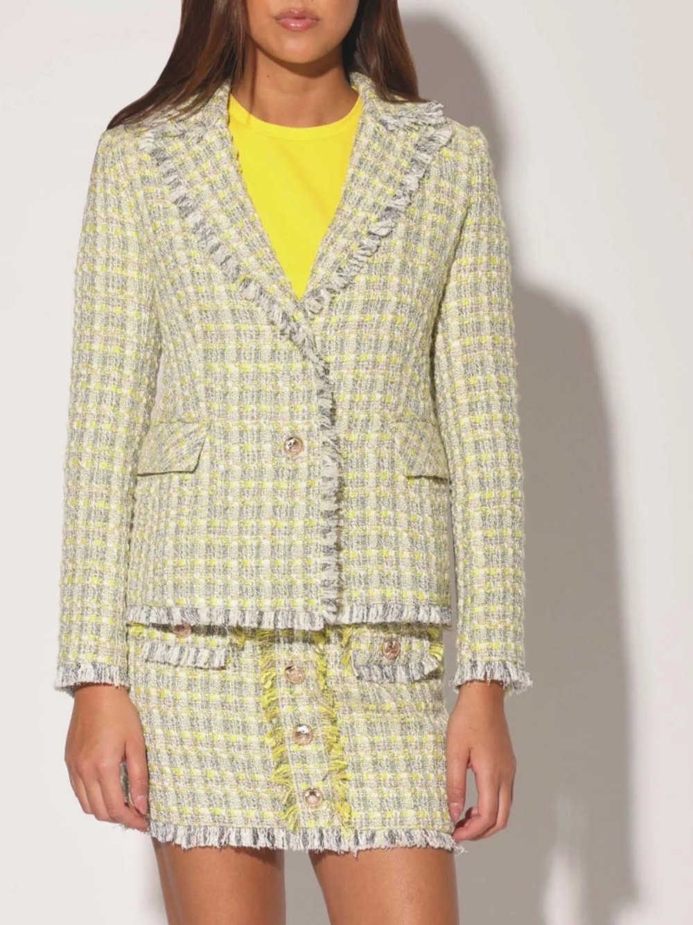 Walter Baker Damon Blazer, Malibu Yellow Tweed $298 NWT